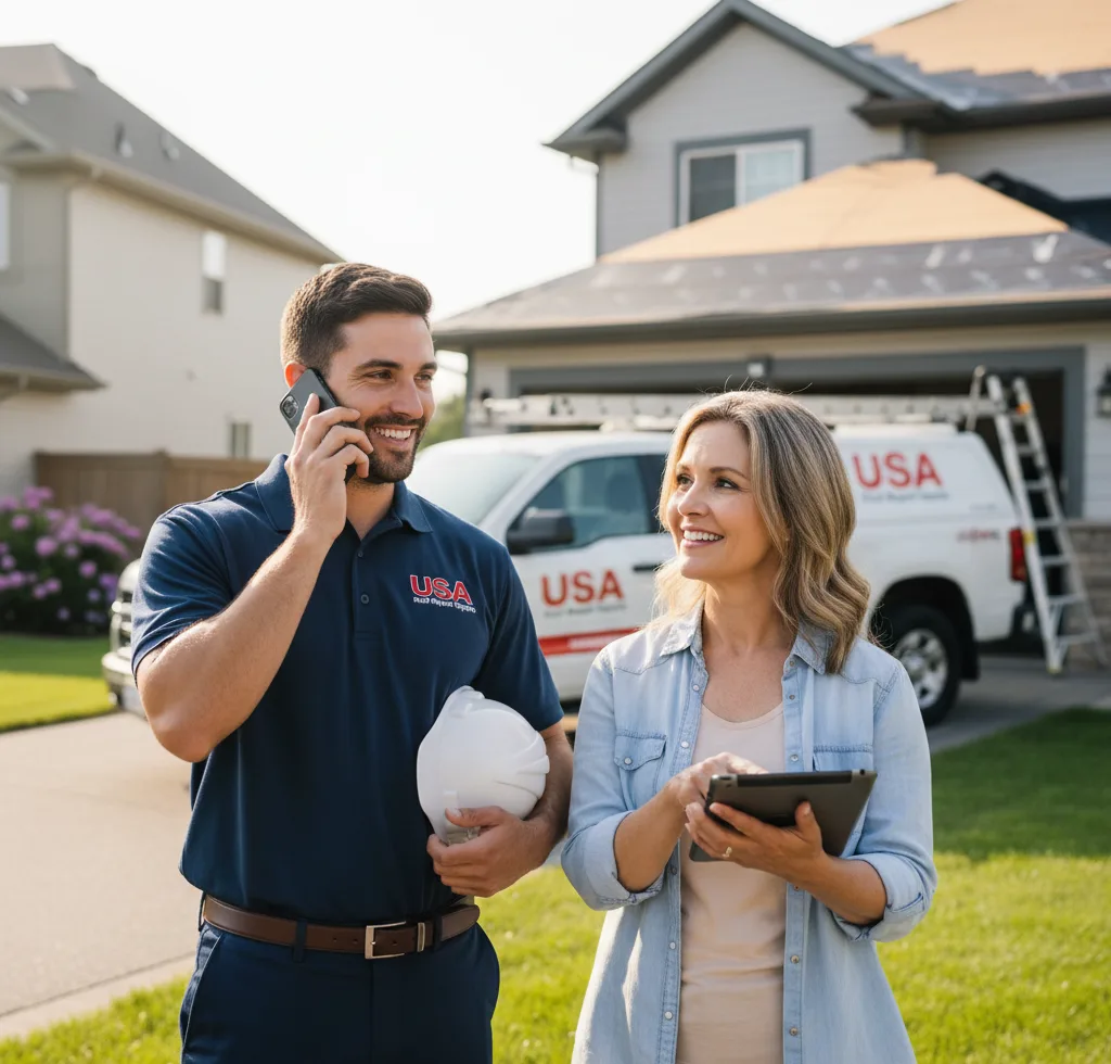 USA Roof Repair Experts customer support in Rothschild